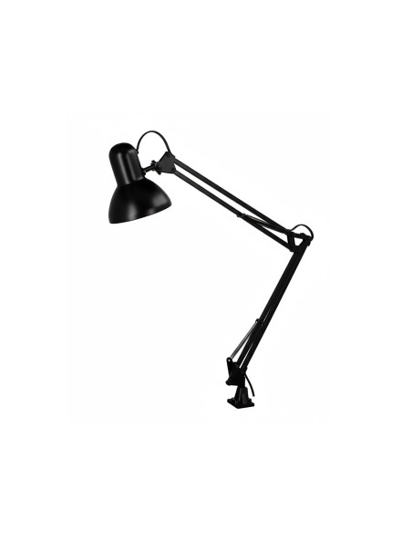 Lampara de escritorio q-connect antares metalica conpinza interruptor brazo doble 3 articulaciones color negro