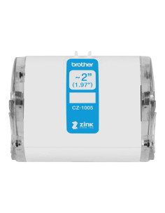 Brother CZ1005 Rollo de Etiquetas Originales de Tamaño Personalizado - Ancho 50mm x 5 metros - Zero Ink