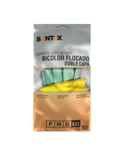 Santex Guantes de Latex Talla XL - Doble Capa - Interior Algodon Flocado - Palma y Dedos Texturizados - Conforme (UE) 2016/425 -