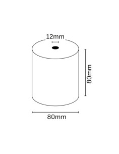 Oqonos Rollo de Papel Termico 80x80x12mm, Libre de BPA, FSC, 74.2 metros, 55 gramos