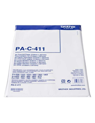 Brother PAC411 Pack de 100 Hojas A4 de Papel Termico Original