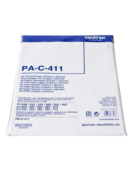 Brother PAC411 Pack de 100 Hojas A4 de Papel Termico Original