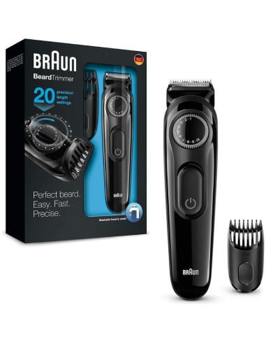 Cortabarbas Braun BeardTrimmer BT3022 con Batería/ 3 Accesorios