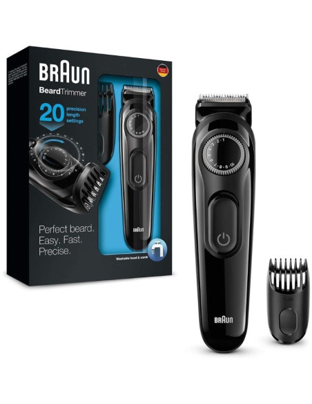 Cortabarbas Braun BeardTrimmer BT3022 con Batería/ 3 Accesorios
