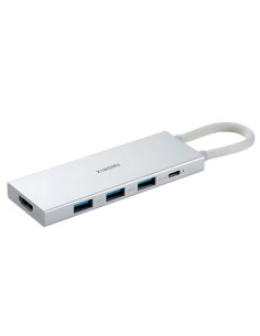 Xiaomi 5 en 1 Hub USB-C con 3x USB-A 3.0, 1x USB-C Carga Rapida hast 100W, 1x HDMI - Carcasa de Aluminio