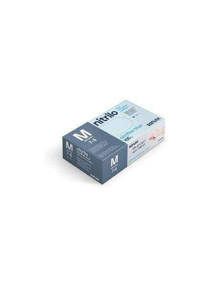 Santex Nitriflex Blue Pack de 100 Guantes de Nitrilo para Examen Talla M - 3.5 gramos - Sin Polvo - Libre de Latex - No Esterile