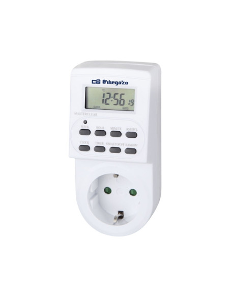 Orbegozo PG 20 Programador Digital Semanal - Potencia hasta 3600W - Funcion Aleatoria - Uso Facil e Intuitivo - Intervalo Minimo