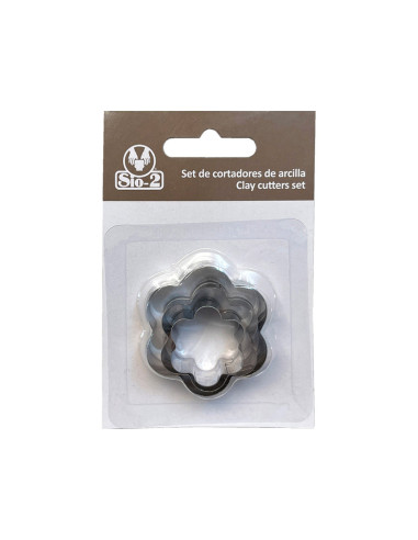 Cortador metalico sio-2 flor set de 3 piezas