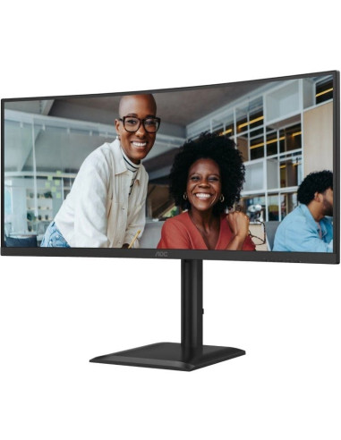 Monitor Profesional Ultraparonámico Curvo AOC CU34E4CV 34"/ WQHD/ Multimedia/ Regulable en altura/ Negro