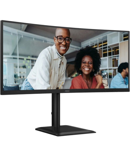 Monitor Profesional Ultraparonámico Curvo AOC CU34E4CV 34"/ WQHD/ Multimedia/ Regulable en altura/ Negro