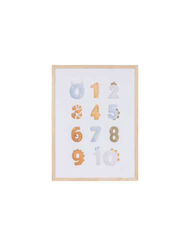 Pizarra blanca bi-office magnetica acero lacado blanco marco de madera con numeros para niños 600x450 mm