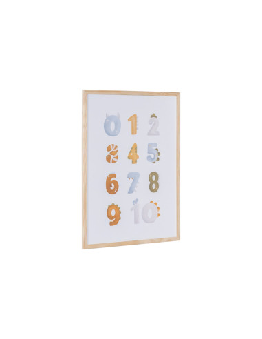 Pizarra blanca bi-office magnetica acero lacado blanco marco de madera con numeros para niños 600x450 mm