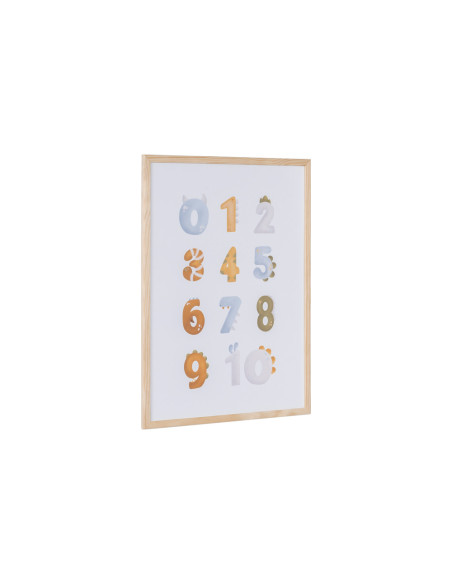 Pizarra blanca bi-office magnetica acero lacado blanco marco de madera con numeros para niños 600x450 mm