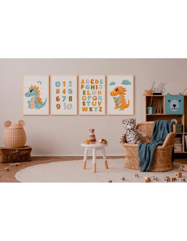 Pizarra blanca bi-office magnetica acero lacado blanco marco de madera con alfabeto para niños 600x450 mm