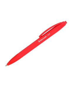 Boligrafo liderpapel punta 1 mm retractil con clip acabado soft touch tinta roja cuerpo rojo 2