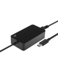 Ewent Cargador Universal para Portatil de 45W con USB-C - Power Delivery - Longitud de Cable Total de 2.75m - Color Negro