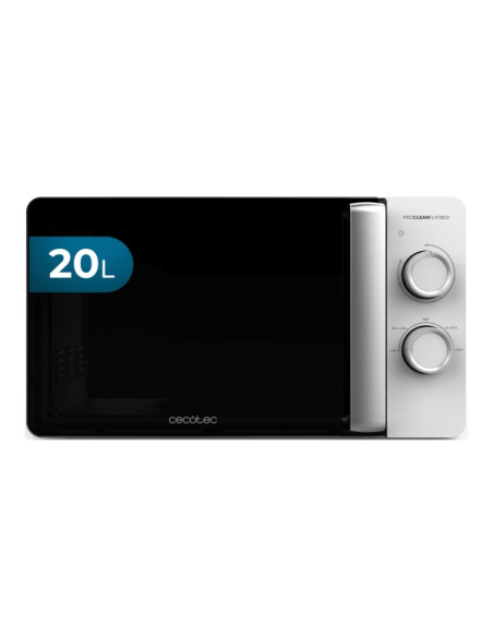 Cecotec Proclean 3010 Flatbed Microondas sin Plato - Potencia de 700W - Capacidad de 20L - Revestimiento Ceramico - Temporizador