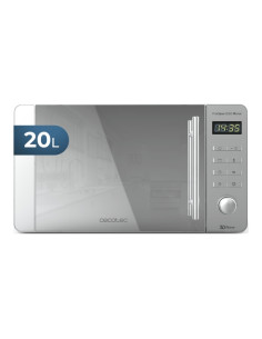 Cecotec ProClean 5020 Mirror Microondas - Potencia 700W - Capacidad 20L - Pantalla LED - Acero Inoxidable - Seguro Infantil - Re