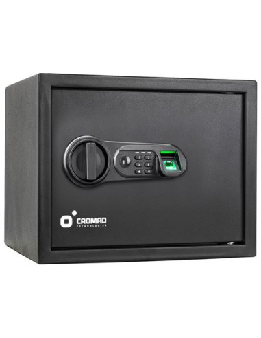 Cromad Caja Fuerte Electronica - Alto Nivel de Seguridad - De 4 a 8 Digitos - Huella Dactilar - Bisagras Ocultas - Incluye Llave