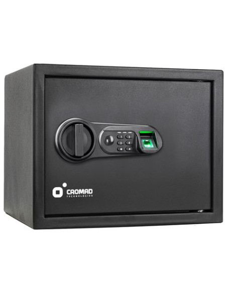 Cromad Caja Fuerte Electronica - Alto Nivel de Seguridad - De 4 a 8 Digitos - Huella Dactilar - Bisagras Ocultas - Incluye Llave
