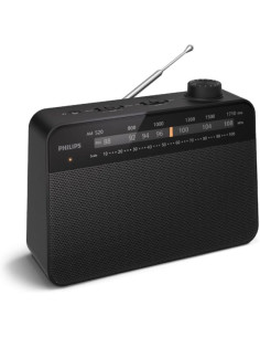 Philips TAR2509 Radio Portatil FM/AM - Altavoz 3.5  de Sonido Claro - Alimentacion por Pilas D o CA - Control de Tono - Sintoniz