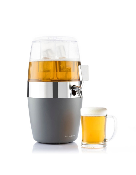 Innovagoods Freer Dispensador Refrigerante para Bebidas - Capacidad 4L - Grifo Antigoteo - Compartimento para Hielo - Compartime