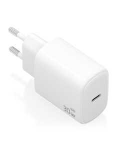 Aisens Cargador GaN 30W - 1xUSB-C PD3.0 - Tecnologia AI - Color Blanco