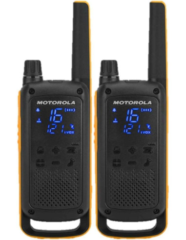Motorola TLKR T82 Extreme Pack 2 Walkie Talkies - 16 Canales PMR446 y 121 Codigos - Alcance de hasta 10km en Campo Abierto - Aut