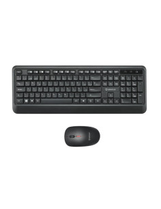 Unykach UK39 Pack de Teclado Inalambrico Compacto + Raton Inalambrico 1600dpi, 3 Botones, Uso Ambidiestro - Color Negro