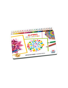Lapices de colores alpino color experience caja metalica de 24 unidades colores surtidos