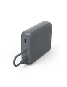 Hama Travel Bateria Externa Powerbank 10000mAh - Polimero de Litio - USB-C - Cable Integrado - Carga Rapida - 2 Conexiones de Sa