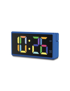 Hama Ibiza Reloj Despertador Digital - Pantalla Multicolor - Funcion de Carga USB-A - Funcion de Repeticion de Alarma - 15x3.5x7