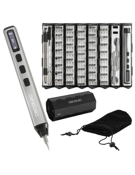 Cecotec Destornillador PrecissionGyro 5000 Infinity Auto Atornillador Inalambrico - 128 Piezas - Incluye Accesorios - Estuche de
