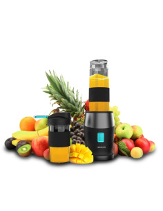 Cecotec Power Titanium 900 ProGo Hand Juice Batidora de Vaso - 900W - Tapon Plegable - Antideslizante - 4 Cuchillas de Titanio -