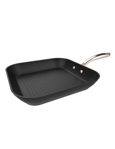 Cecotec Polka Fantasy Grill Golden Sarten Cuadrada de 28cm - Aluminio Forjado - Mango Remachado - Revestimiento Antiadherente -