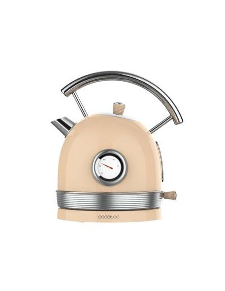 Cecotec ThermoSense 420 Light Beige Hervidor de Agua 2200W - Capacidad 1,8L - Acero Inoxidable - Filtro Antical - Base con Giro
