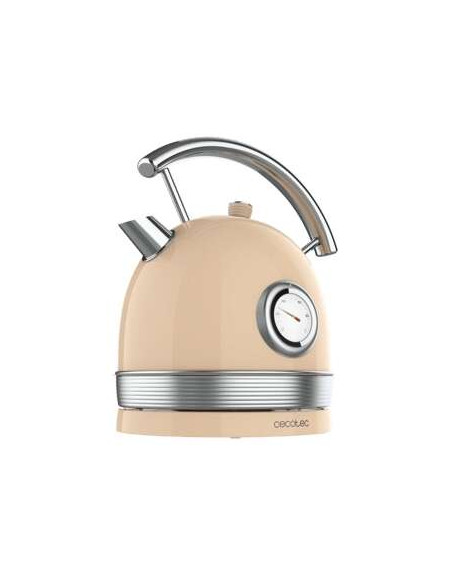 Cecotec ThermoSense 420 Light Beige Hervidor de Agua 2200W - Capacidad 1,8L - Acero Inoxidable - Filtro Antical - Base con Giro