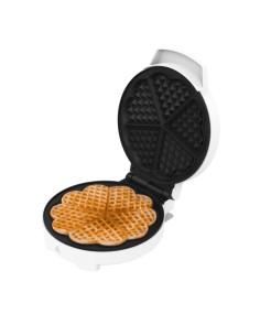 Cecotec Fun Gofrestone Round Gofrera - 1000W - Antiadherente - Acabados en Acero Inoxidable - Placa Circular de 19cm - Indicador