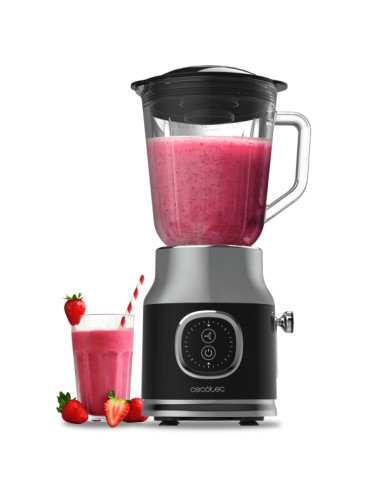 Cecotec RetroTwist Black Batidora de Vaso - Potencia 800W - Capacidad Jarra 1L - Estilo Retro - Cuchillas Recubiertas de Titanio