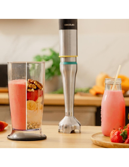 Cecotec Katana 15 Chop Batidora de Mano - 1500W - Funcion Oscilante - Cuchillas de Titanio - 21 Velocidades - Campana Antisalpic
