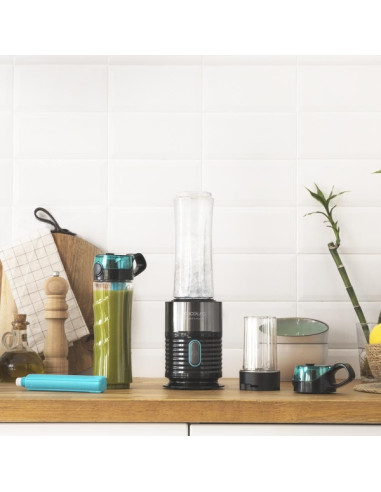 Cecotec Power Titanium Fresh and Go Batidora de Vaso - 650W -  2 Vasos de 600ml - Tubos Refrigeradores Incluidos - 4 Cuchillas R