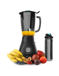 Cecotec Power Black Titanium 1800 Go Batidora de Vaso - Potencia de 1800W - Cuchilla de Titanio - Jarra de Vidrio 1.8L - 5 Veloc