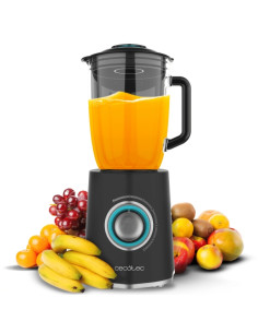 Cecotec Power Black Titanium 2000MAX Mix Go Batidora de Vaso - 2000W - Jarra de 1.5L - Cuchillas de Titanio - 5 Velocidades - Fu