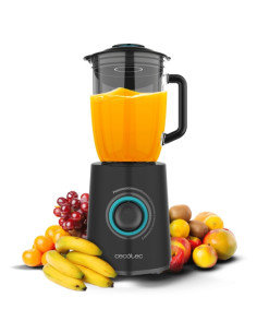 Cecotec Power Black Titanium 2300MAX Mix Go Batidora de Vaso - 2300W - Jarra de 1.5L - 6 Cuchillas Titanio - 5 Velocidades - Fun