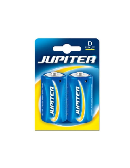 Jupiter Pack de 2 Pilas Salinas D R20 - Pilas Salinas para Aparatos de Bajo Consumo