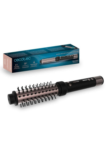 Cecotec Bamba InstantCare Curly AirFlow Cepillo Alisador 2 en 1 - 150W - Cilindro Ceramico de 30mm - Cabezal Giratorio - Cable 3