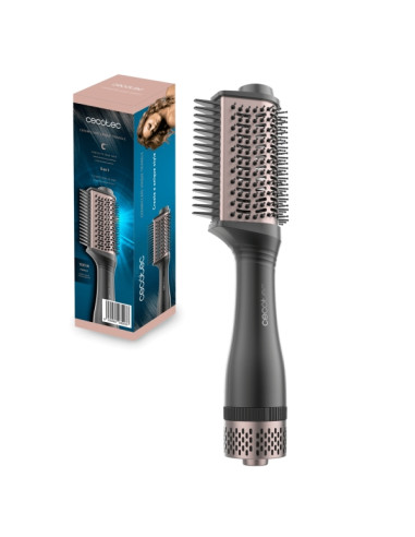Cecotec Bamba CeramicCare Unique Triangle Cepillo Alisador 5 en 1 - 1200W - Control de Temperatura - Cerdas Desenredantes - Func