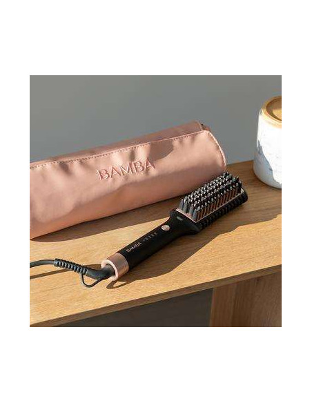 Cecotec Bamba InstantCare 1200 Look Brush Cepillo Alisador 56W - Revestimiento de Ceramica y Turmalina - Control de Temperatura