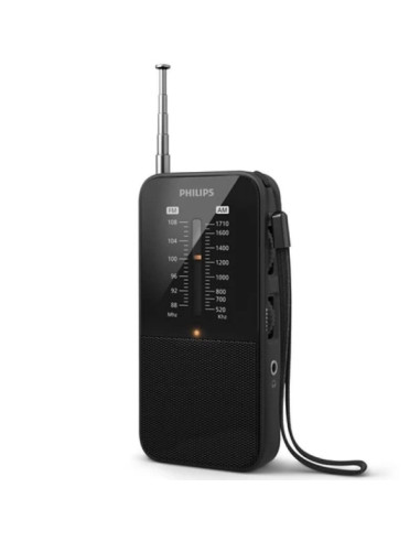 Philips TAR1509 Radio Portatil FM/AM Analógica - Sintonizacion Manual con Antena Telescopica - Indicador LED de Señal - Funciona