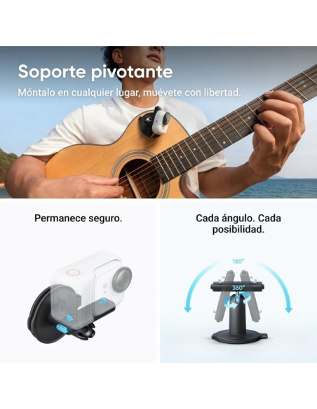Cámara Digital Deportiva Insta360 GO Ultra Pack Creador/ 4K/ Ángulo de visión 360º/ Negra